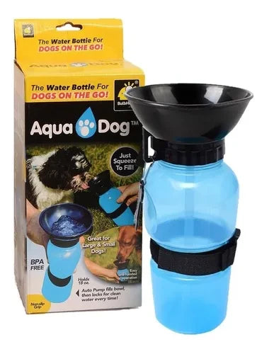 Bebedero Termo Portatil Azul Agua Para Perros