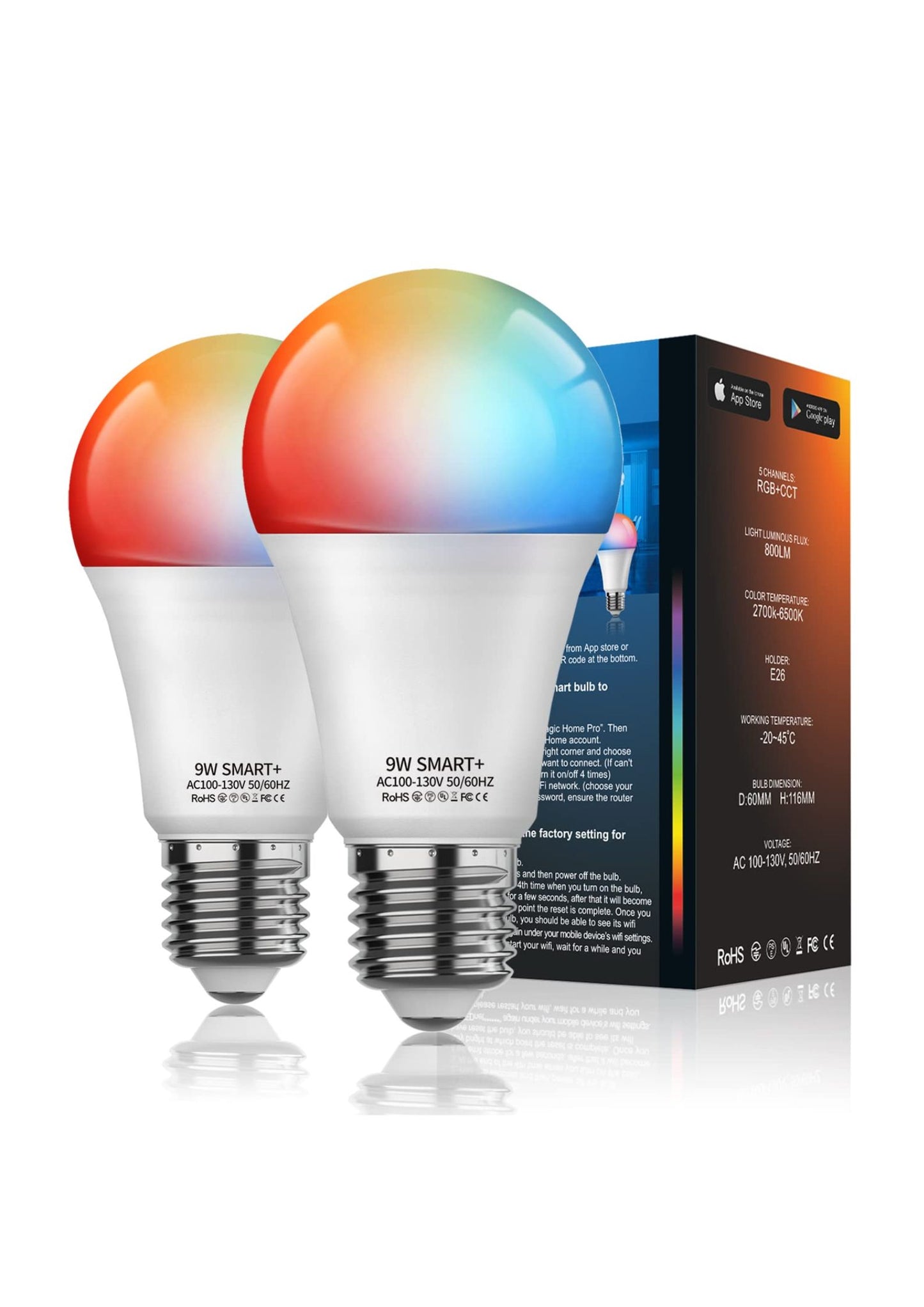 Bombillo Led-RGB WiFi (Inteligente) 11 cm