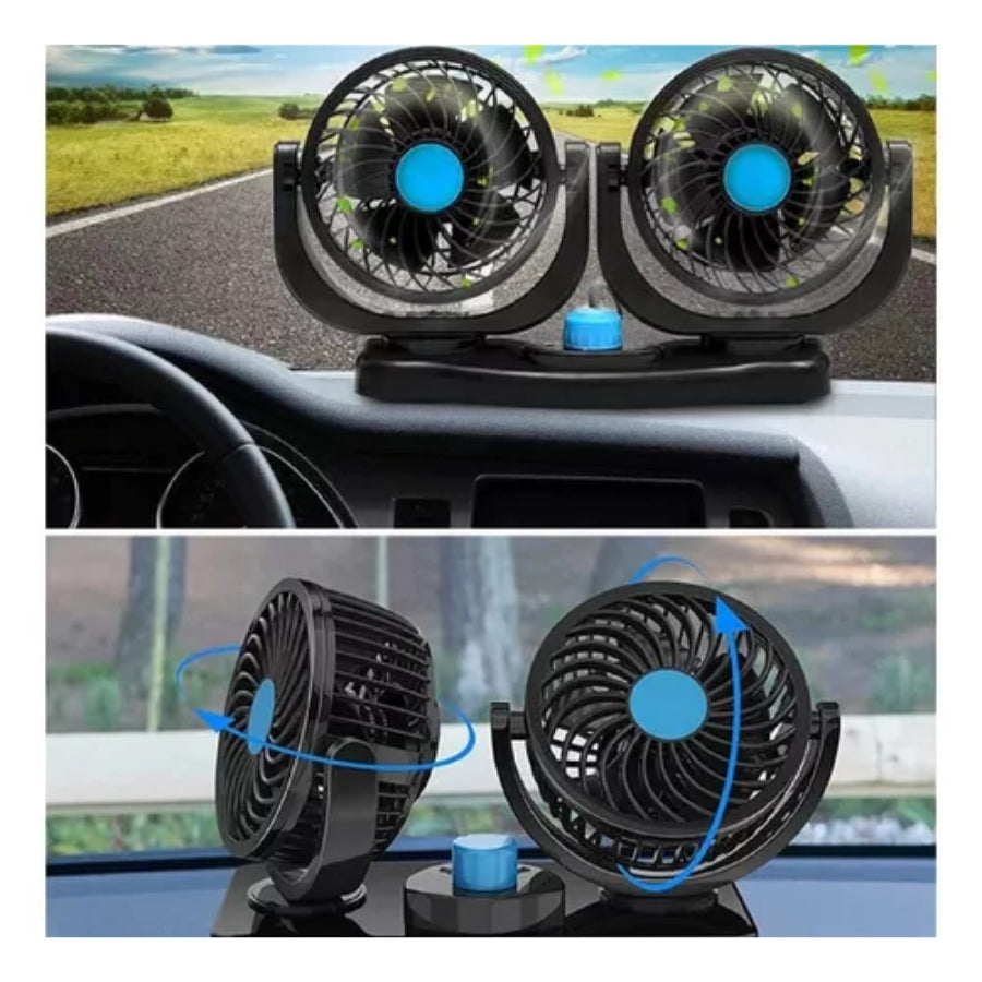 Ventilador Portatil Para Carro Aire Doble Para Autos 5 Aspas